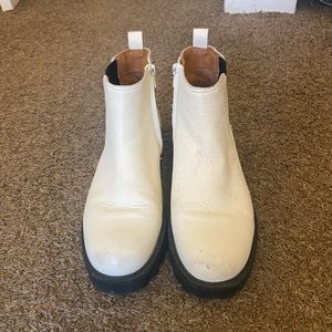 White / Black Platform Boots size 9